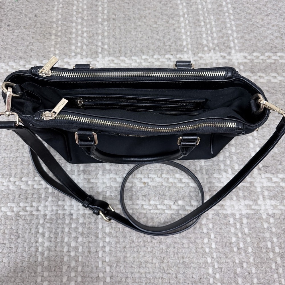 Saint‎ Sofia London Black Canvas Satchel Crossbody Gold Hardware Structured Bag - Picture 3 of 11